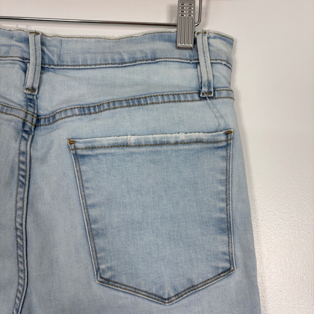 FRAME Women Jeans 29 Light Blue Le Sylvie Slender Straight High Rise Raw Edge - Picture 6 of 16